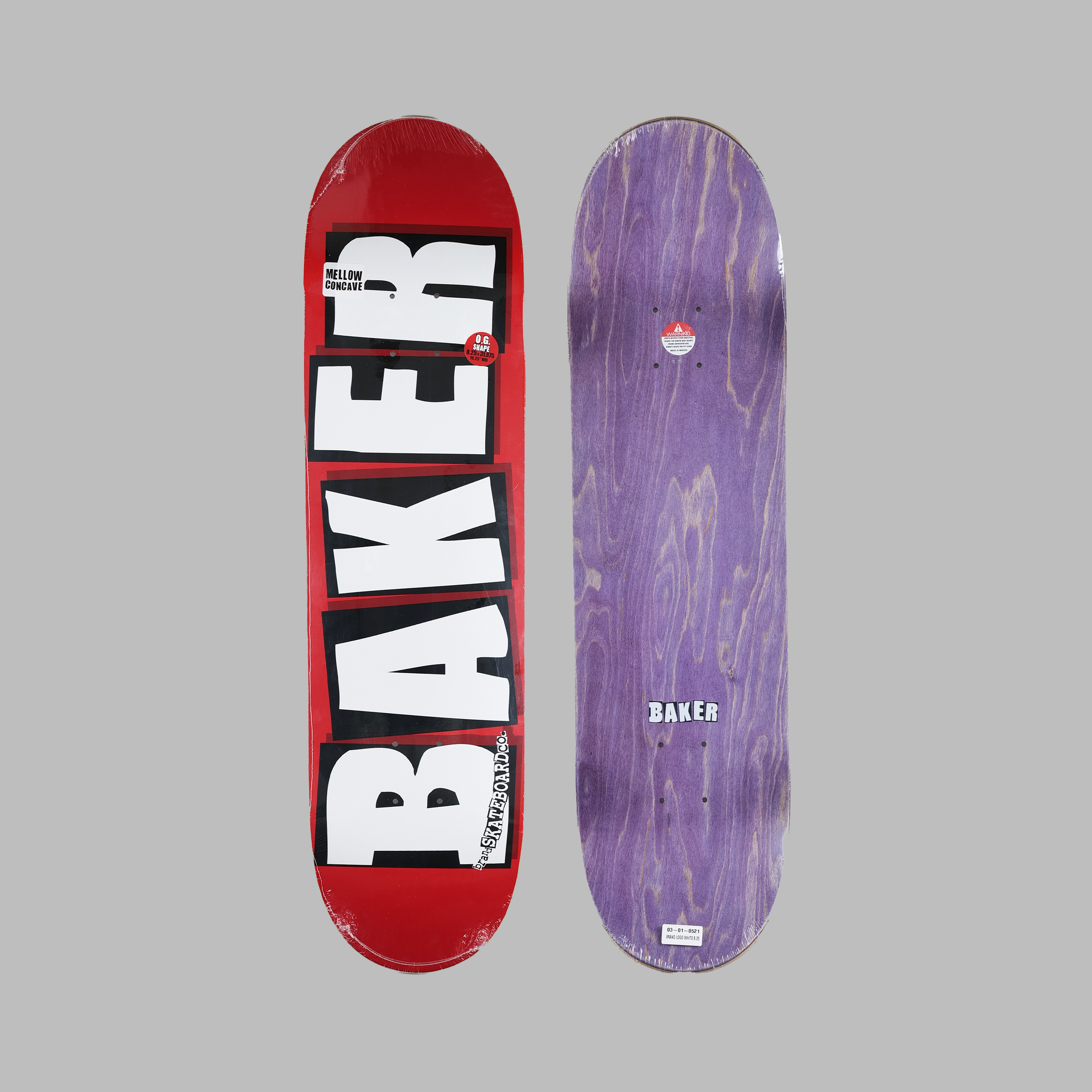 BAKER Deck BRAND LOGO Red/White 8.5