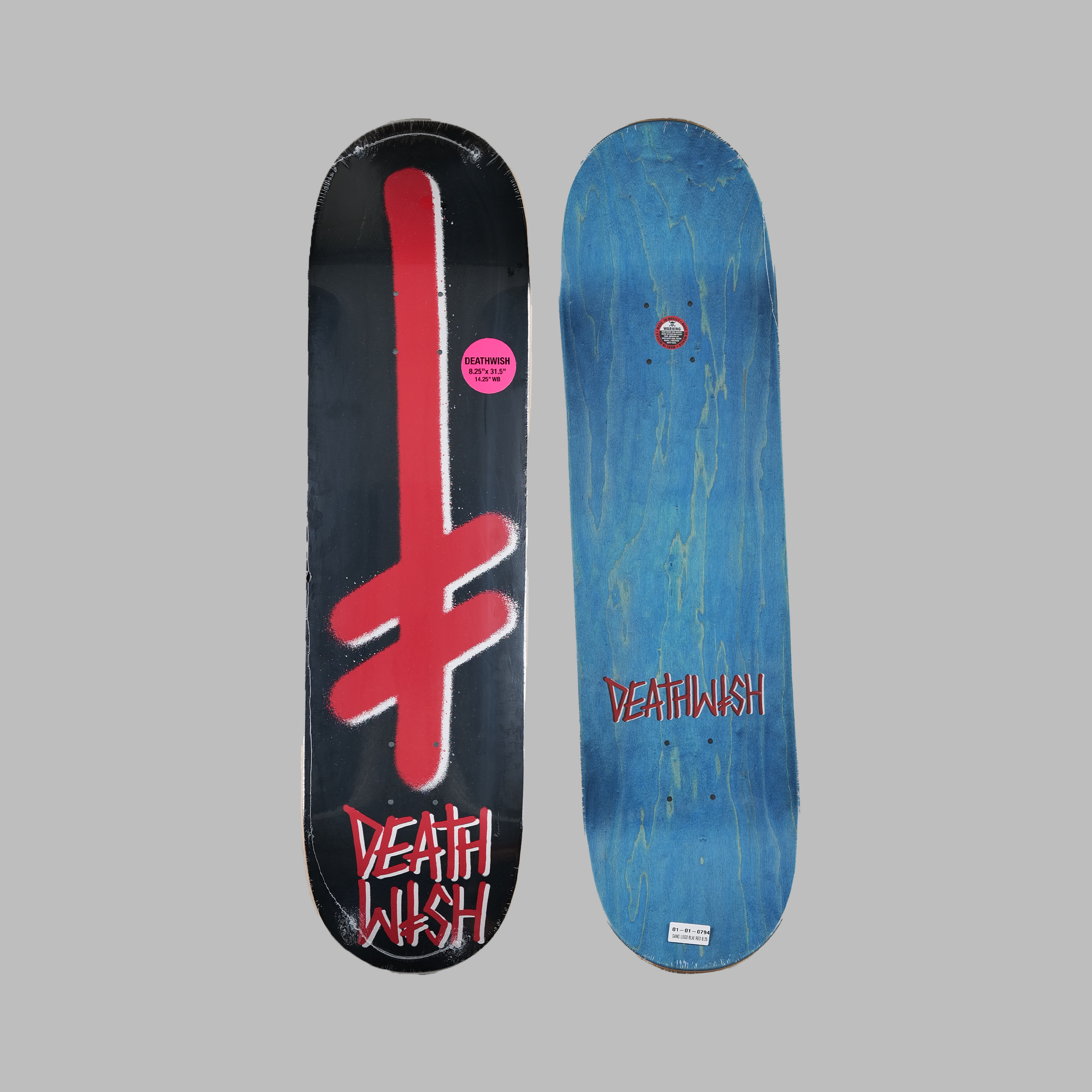 DEATHWISH Deck GANG LOGO BLK/RED 8.25